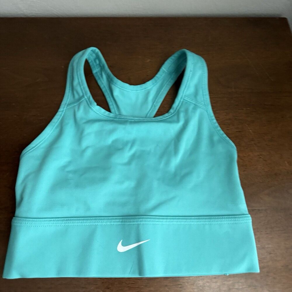 Nike Sports Bra Two in One Womens Sz XS Teal Comfort Pad System Pullover 7390